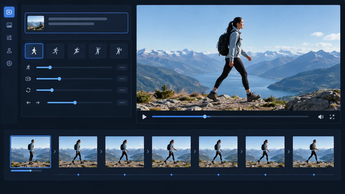 Sleek software interface of the Kling AI video generation dashboard