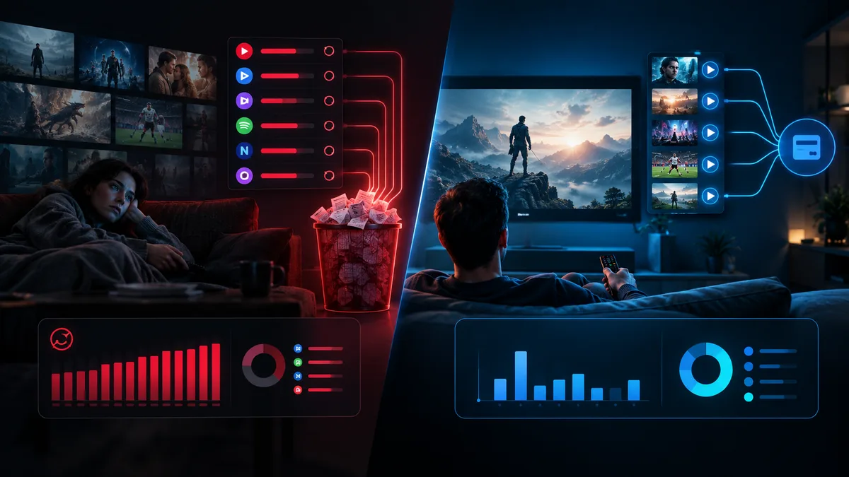 Graph showing AI video subscription waste versus pay-per-video savings