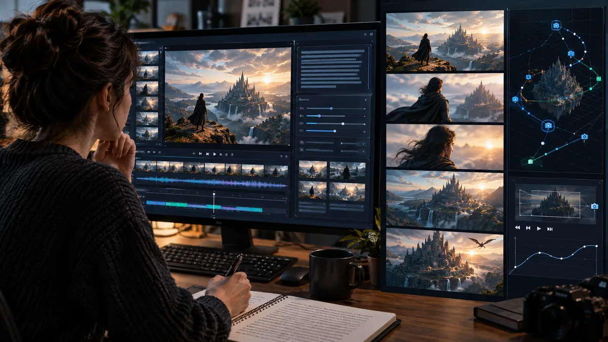 Professional developer typing complex prompts into a terminal for Veo 3.1 AI video generation